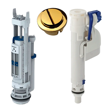 Lavabo / Geberit skylleindsats Type 290/360 til Retro Monoblocco toilet i PVD Messing